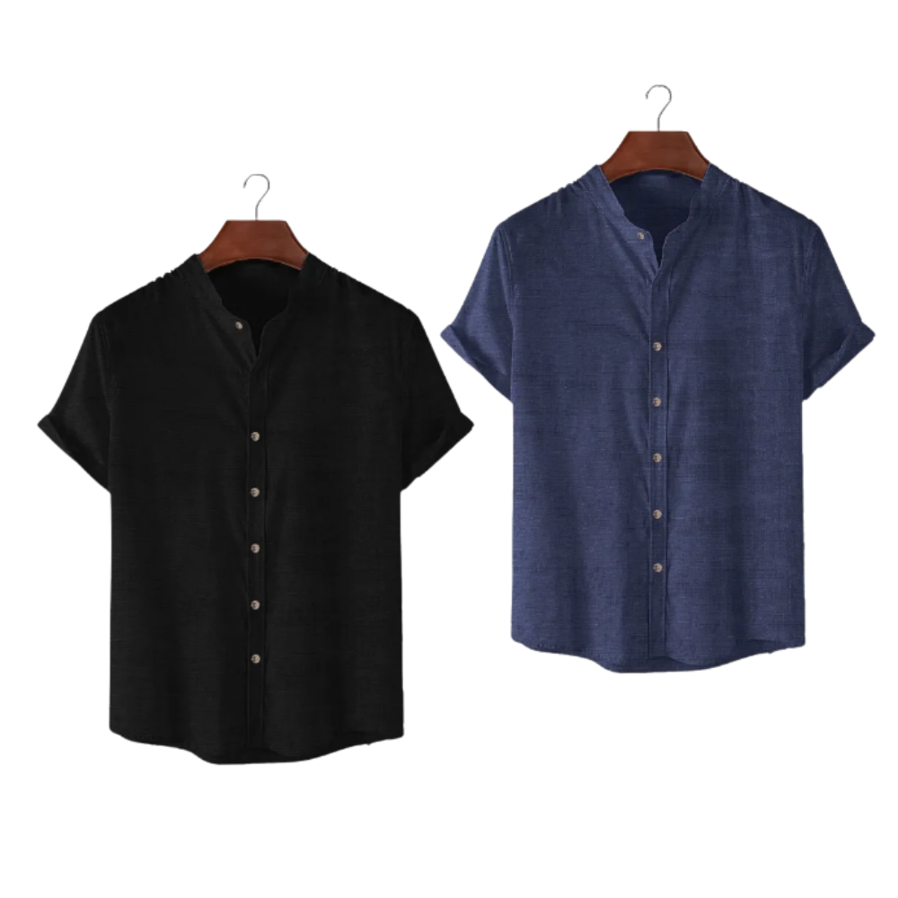 Kit 2x Capri Linen – Camisa de Linho Gola Padre