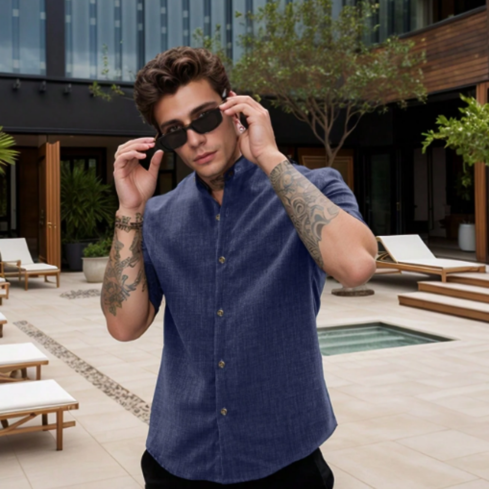 Kit 2x Capri Linen – Camisa de Linho Gola Padre