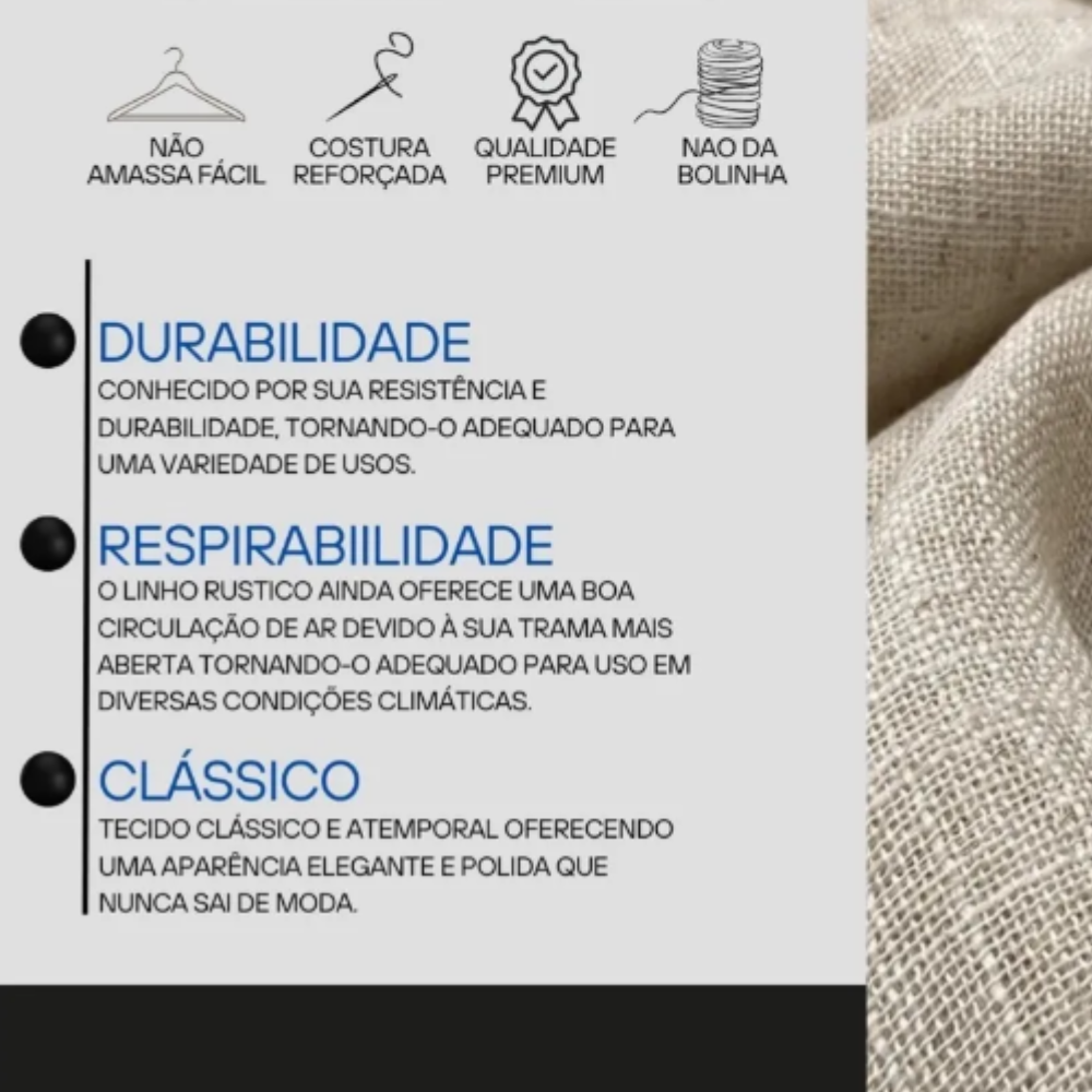 Capri Linen – Camisa de Linho Gola Padre